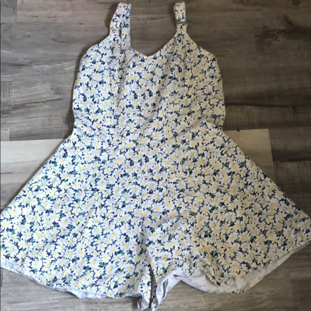 Vintage Denim Floral Romper